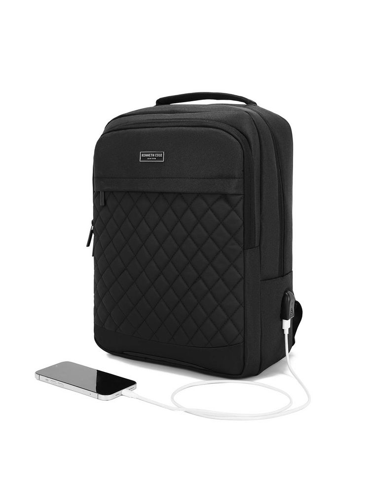 Kenneth Cole Navy Blue Unisex Sleek Design Business Laptop Backpack with USB Port (M)-image-23