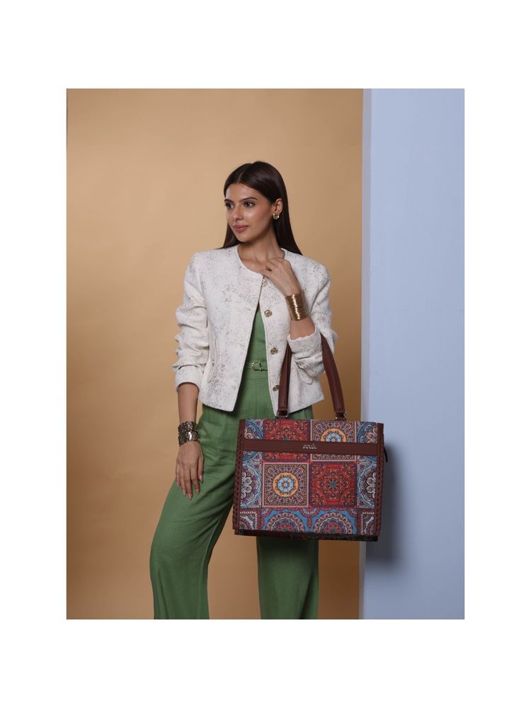 Zouk Multicolour Mandala Print Boardroom Office Bag-picture-23