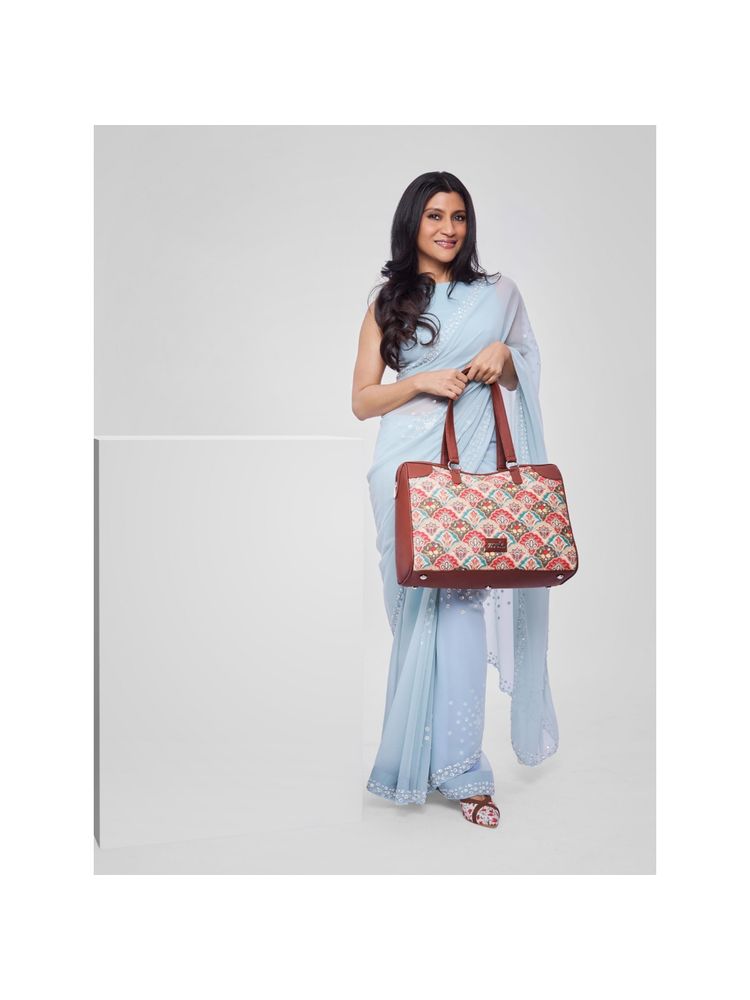 Zouk Mughal Art Multicolour Conference Office Tote Bag-image-5
