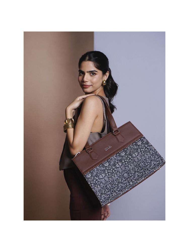 Zouk Lattice Lace Statement Business Shoulder Bag-picture-11