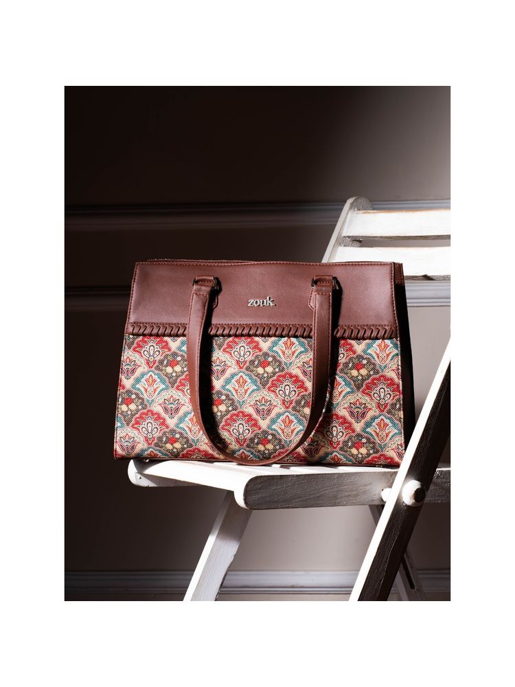 Zouk Mughal Art Multicolour Statement Business Shoulder Bag-picture-10