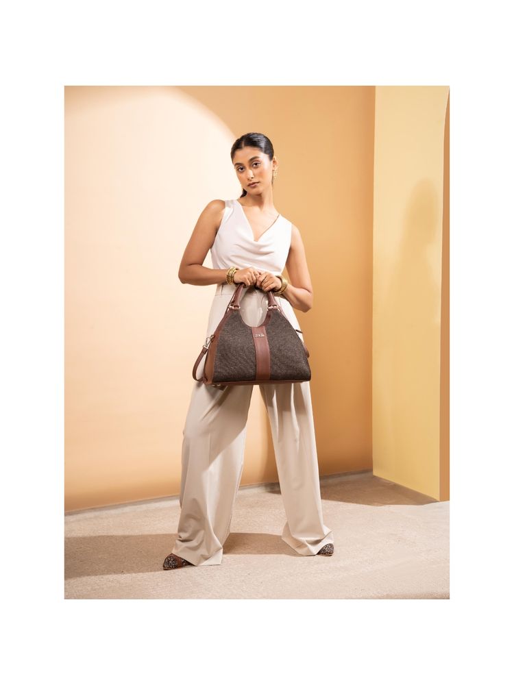 Zouk Konkona Statement Bristle Satchel Bag-image-4