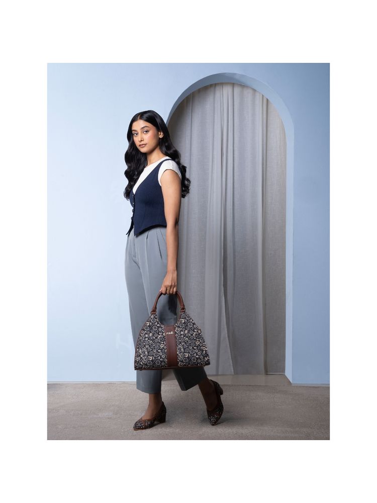 Zouk Konkona Statement Flo Motif Satchel Bag-image-1
