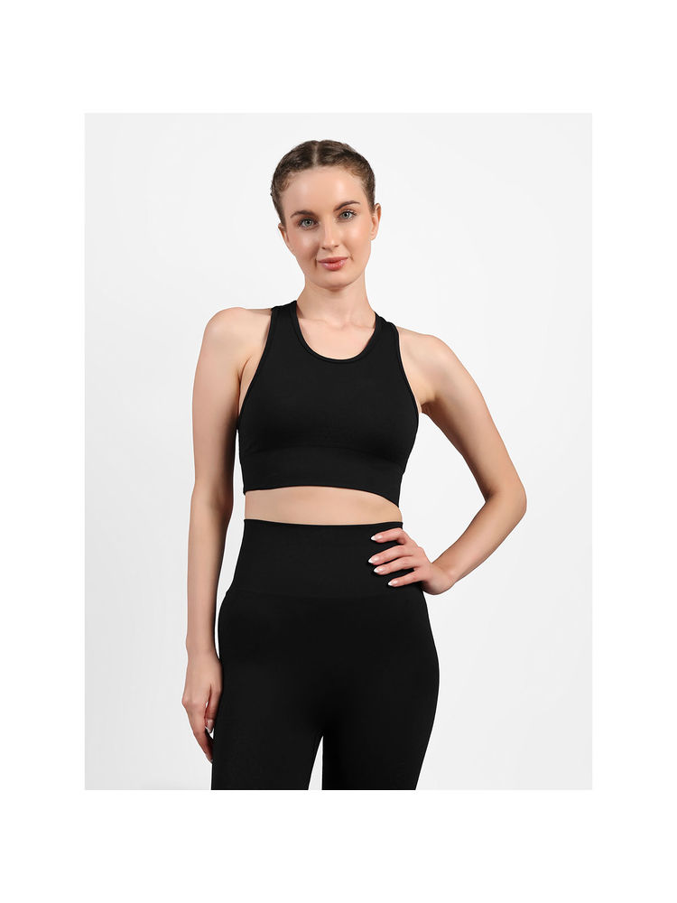 SKECHERS Black Women Engineered Compression Sports Bra-picture-20