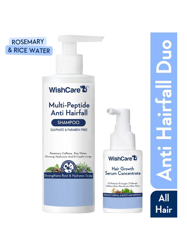Wishcare Hair Growth Serum Concentrate + Multi Peptide Anti Hairfall Shampoo Combo
