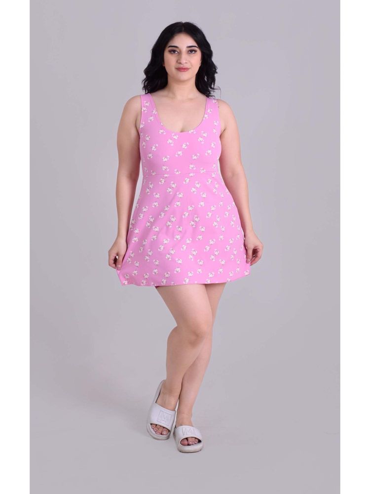 Keepfit Women Pink Printed Swimming Suit with Attached Shorts-picture-20