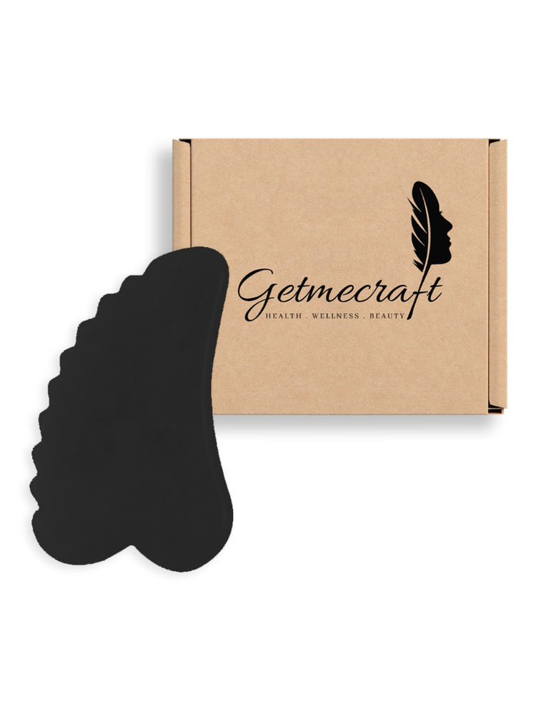 Getmecraft Black Obsidian Comb Edge Gua Sha Facial Massage Tool