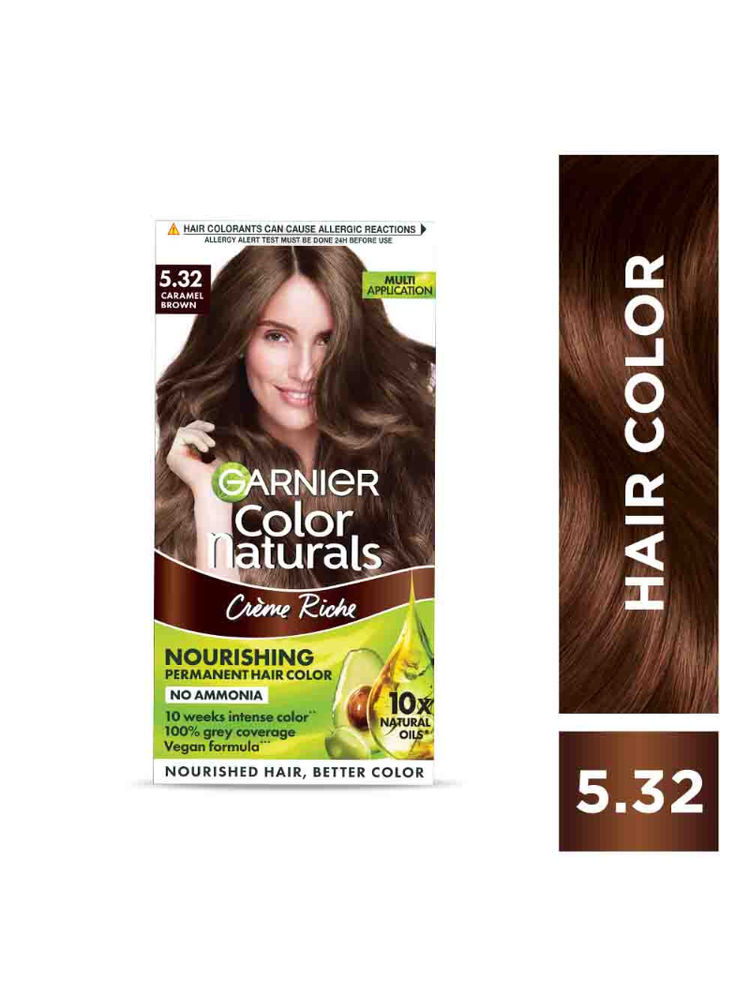 Garnier Hair Colouring Creme,Long-lasting,Smoothness & Shine,Color Naturals,Shade:5.32 Caramel Brown