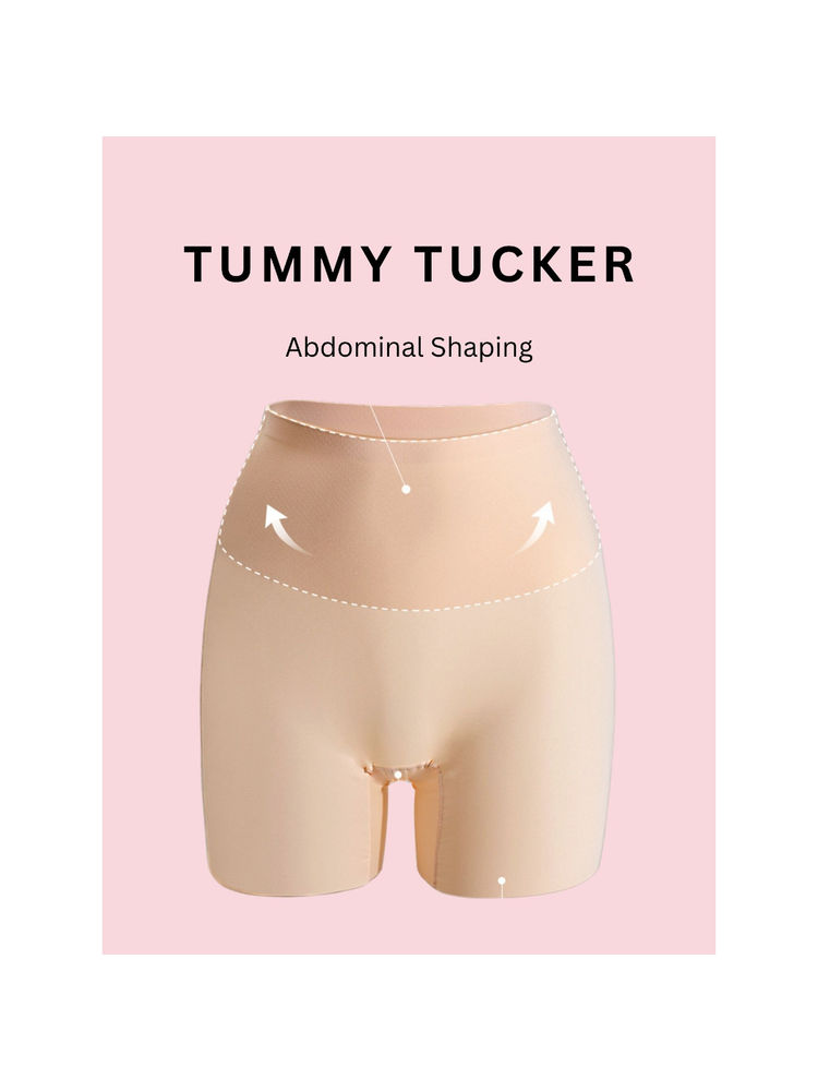 WomanLikeU Beige High Waist Tummy Shaper Shorts-picture-27