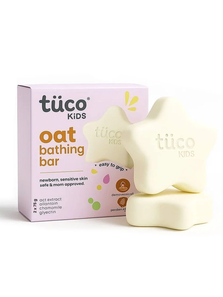 TuCo Intelligent Kids Oat Bathing Bar - Soap-Free, Ph 5.5, Amoeba-Shaped - Pack Of 2-image-44