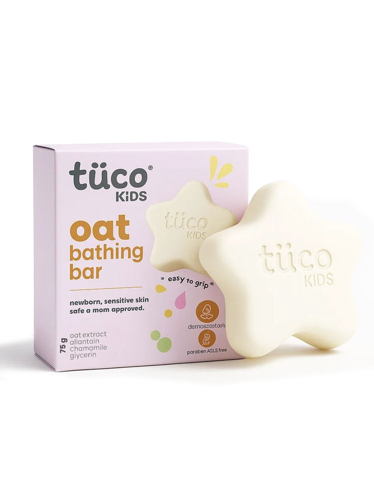TuCo Intelligent Kids Oat Bathing Bar - Soap-Free, Ph 5.5, Amoeba-Shaped