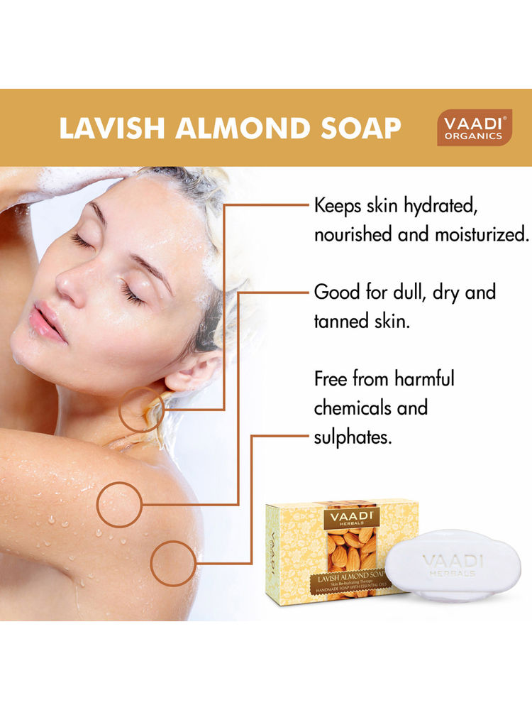 Vaadi Herbals Super Value Lavish Almond Soaps (Pack of 6)-picture-19