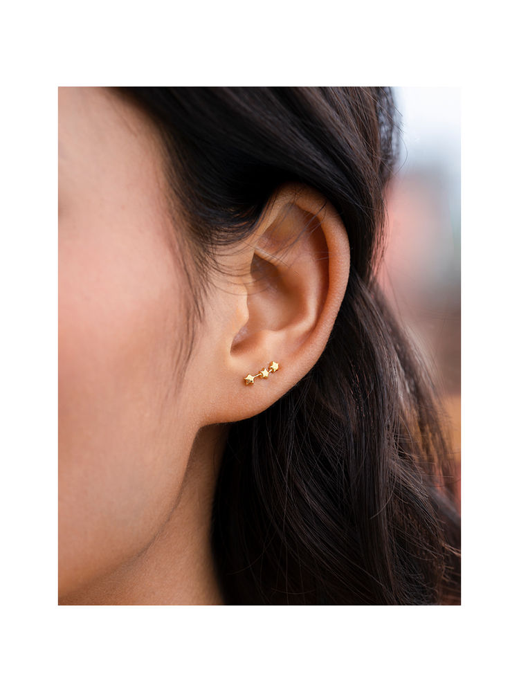 Shaya by CaratLane Starry Night Earrings in Gold Plated 925 Silver-image-44