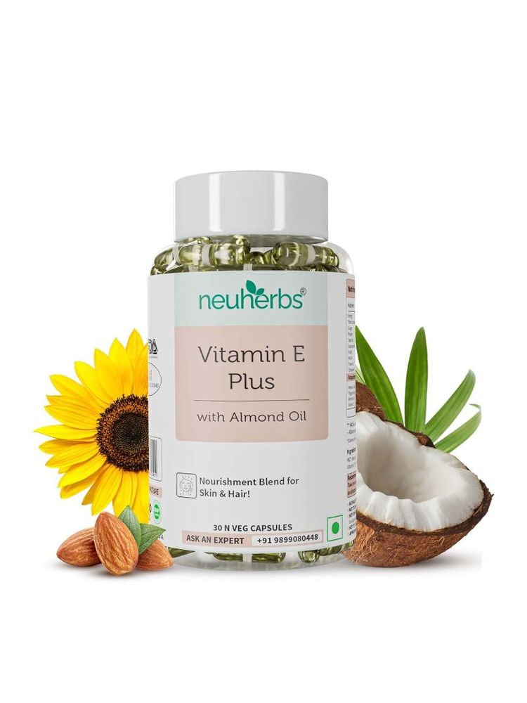 Neuherbs Vitamin E Plus from Sunflower and Almond Oil for Skin & Hair Glow with No Preservatives