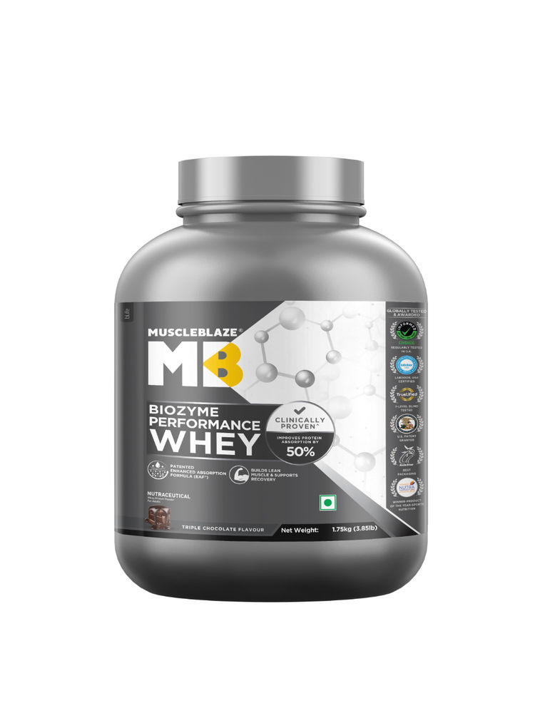 MuscleBlaze Biozyme Performance Whey Protein, Labdoor USA Certified (Triple Chocolate)