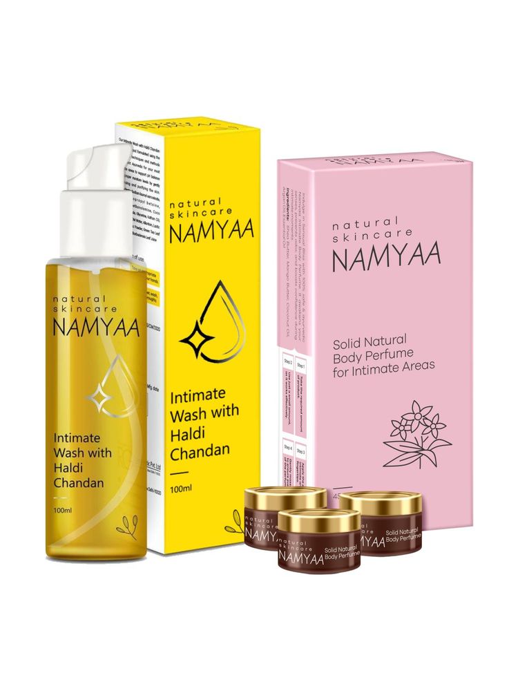 Namyaa Intimate Smell Good Kit Intimate Solid Body Perfume & Haldi Chandan Intimate Wash Combo-image-1