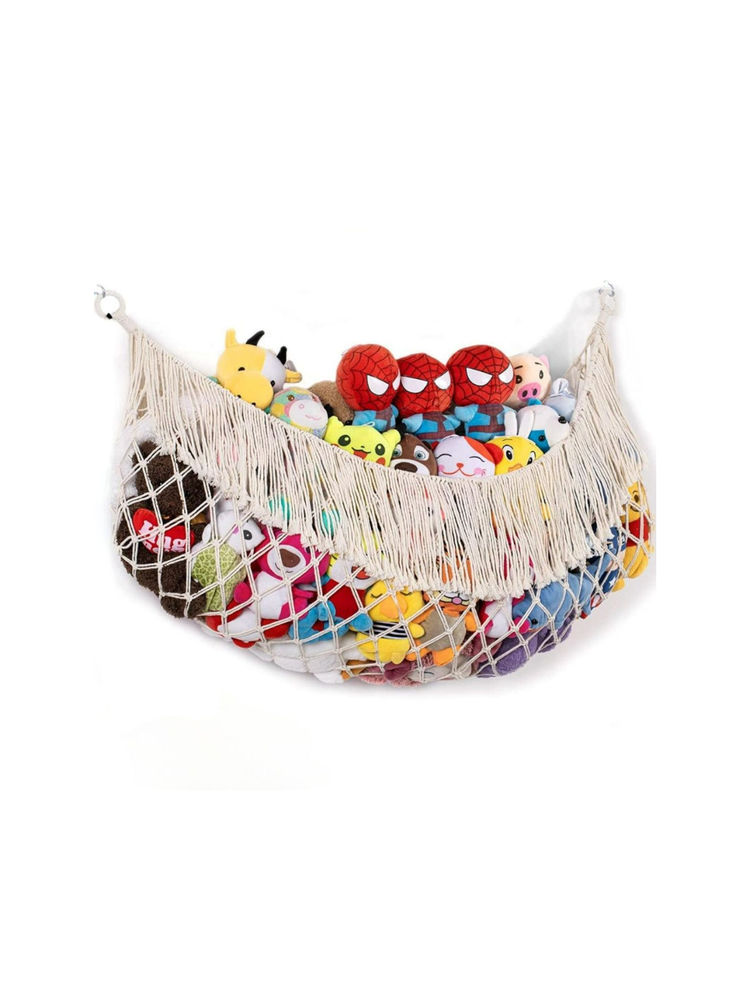 Ecofynd Stuffed Animal Toy Hammock Off White