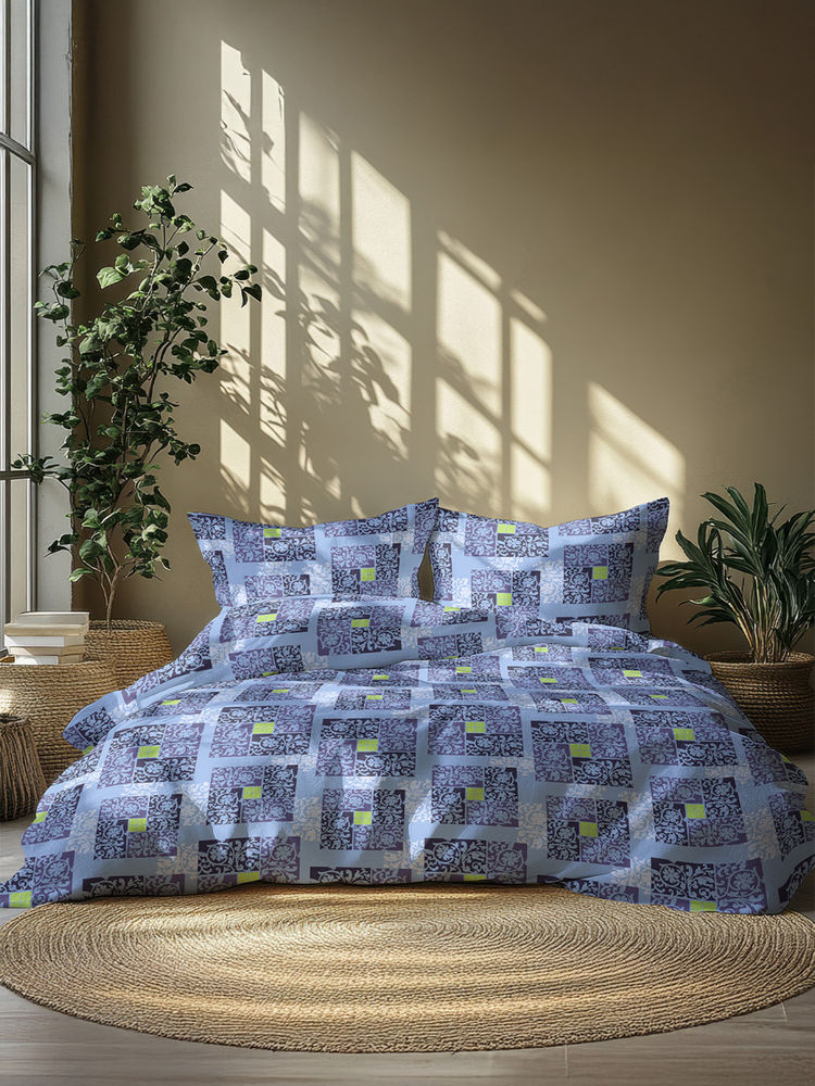 GRES Home 120TC 100% Cotton Super King Bedsheet with 2 Pillow Covers - Teal Blue-image-32