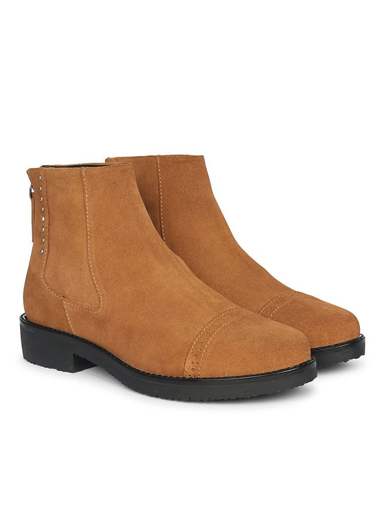 Viviblu Women Tan Chelsea Boots-image-9