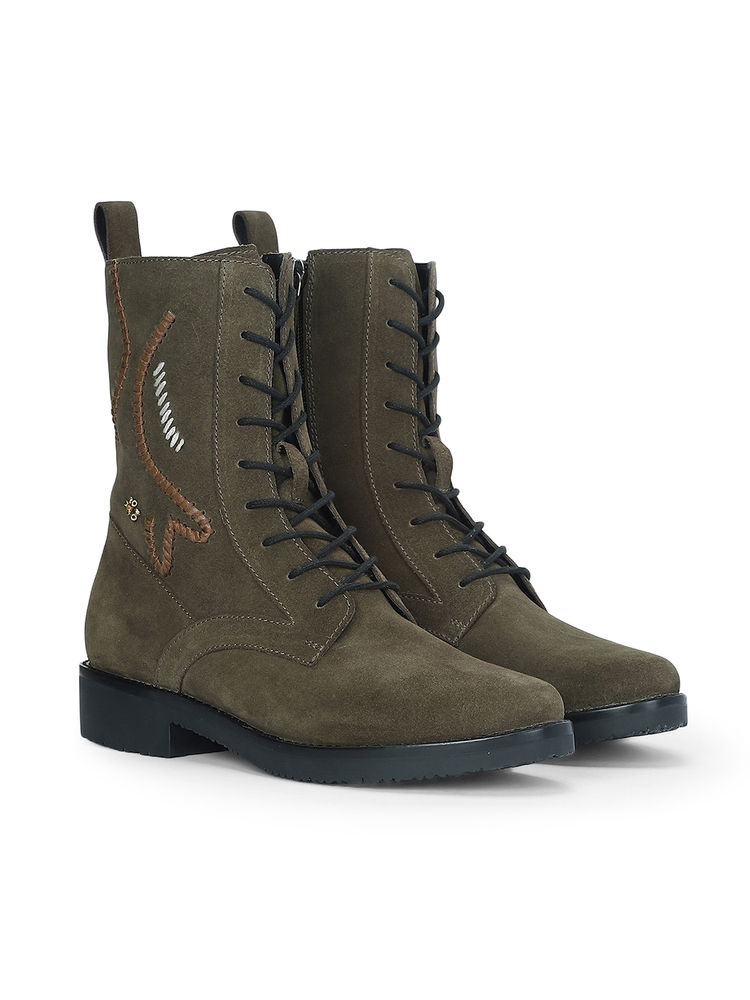 Viviblu Women Green Casual Boots-image-43