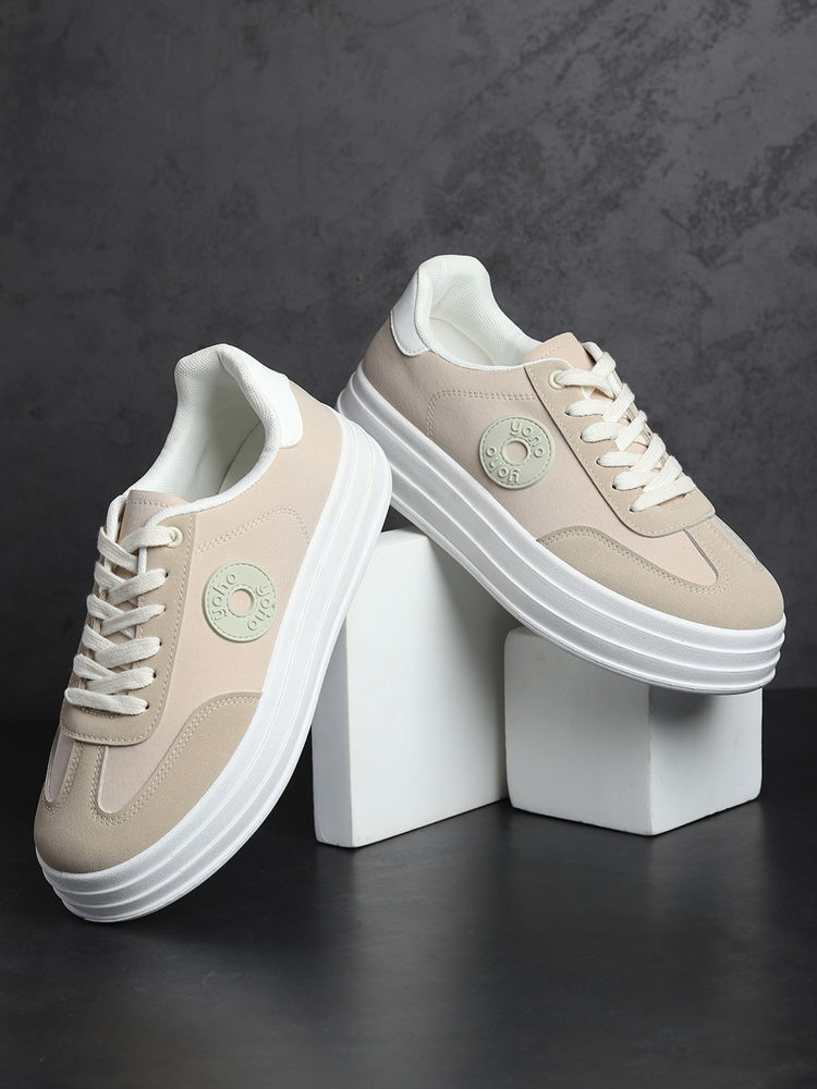 Yoho Women CAS 105 Beige Sneakers-image-0