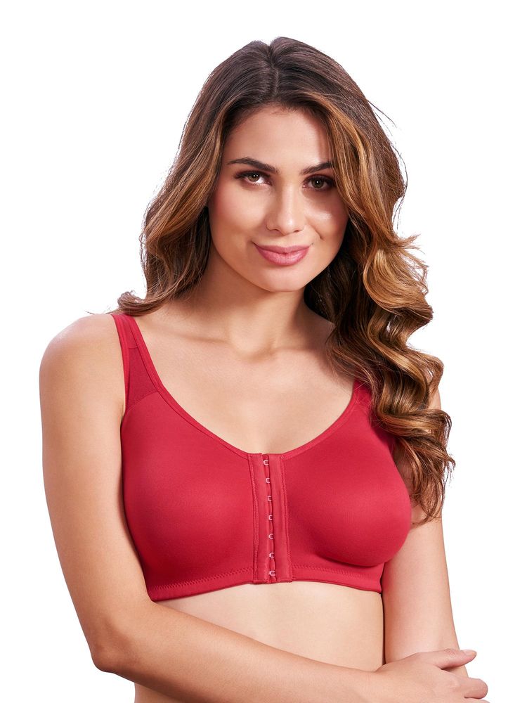 MAROON Cotton Brushed Lycra Full Coverage Non-Wired Non-Padded Magic Bra - Red-picture-12