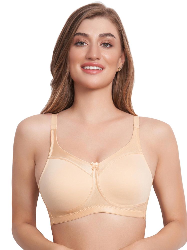 MAROON Cotton Blend Non Padded Full Coverage Non-Wired Women T-Shirt Bra - Nude-image-28