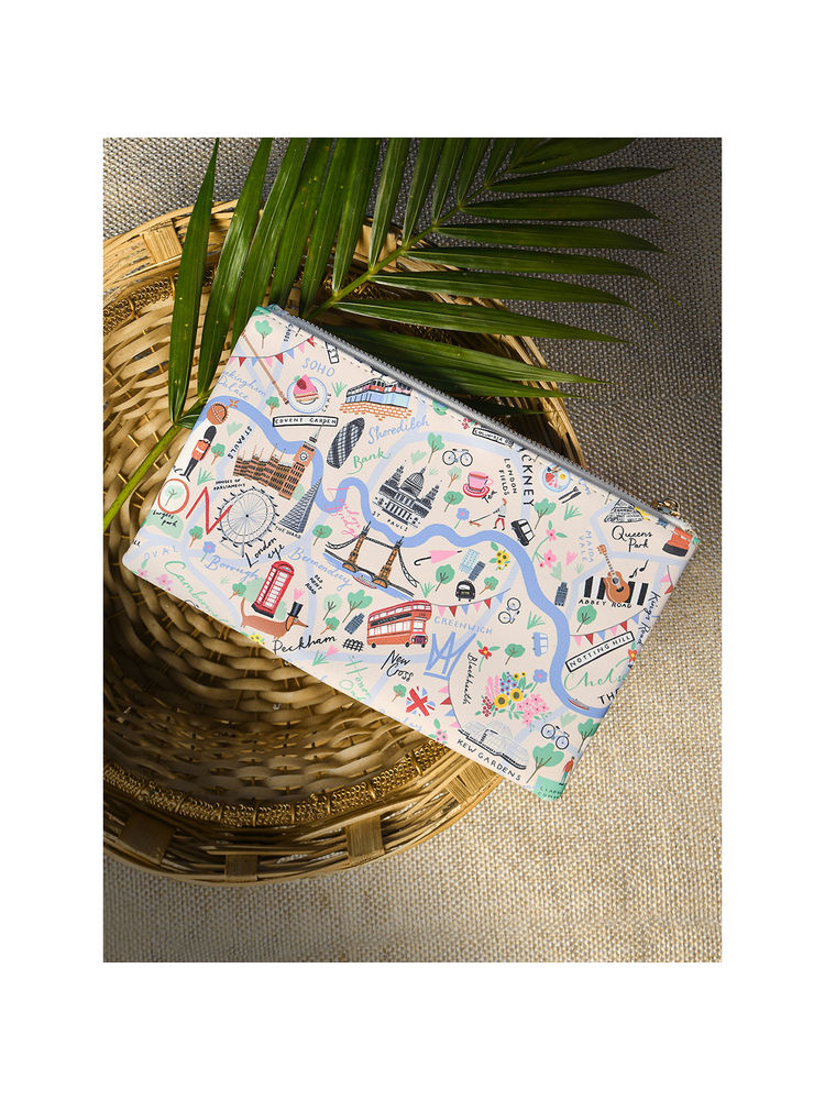 Accessorize London Girl's Faux Leather White London Print Pencil Pouch-picture-17