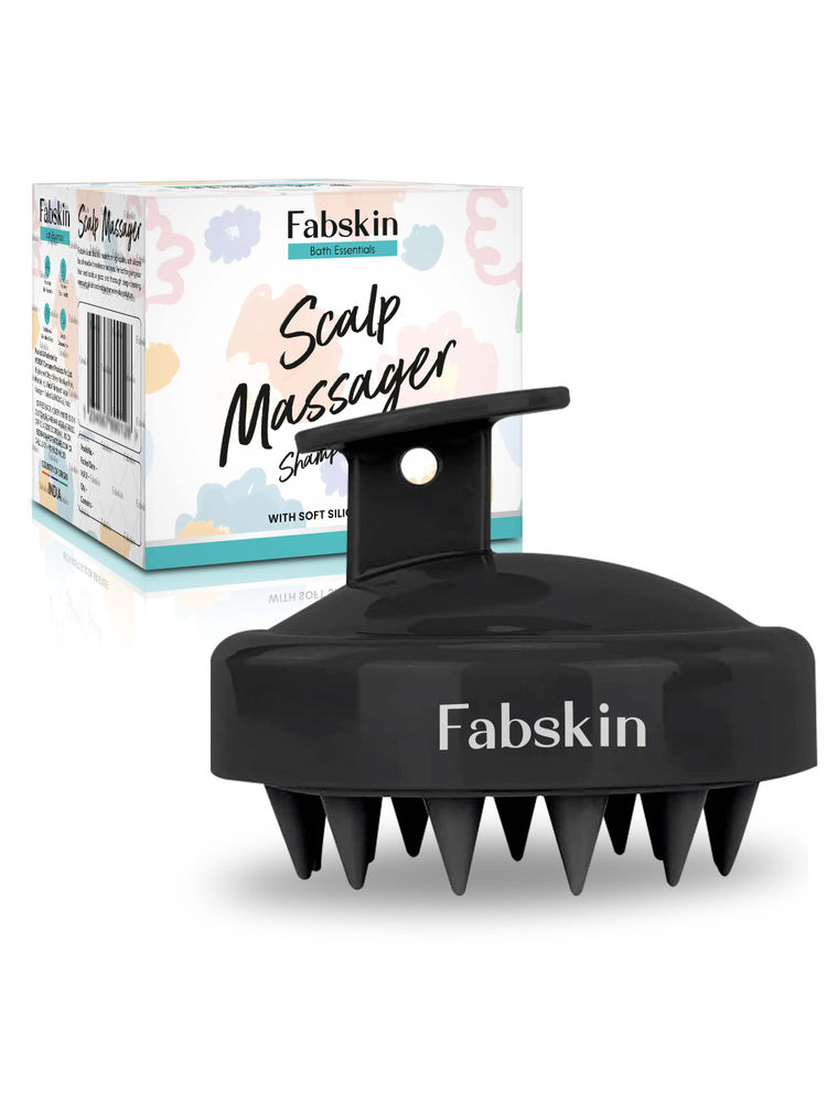 Fabskin Hair Scalp Massager & Shampoo Hair Brush - Black