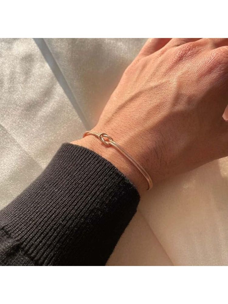 Salty Linked By Love Knot Bracelet - Gold-image-14