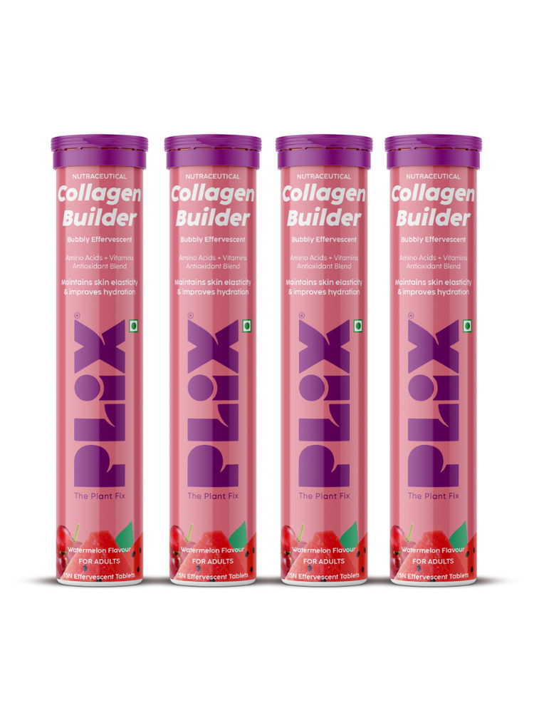Plix Collagen Builder Bubbly Effervescent Tablets Vitamin C & E for Hydrated Skin & Anti-Aging-picture-45