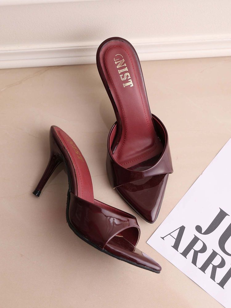 GNIST Classic Pointed Toe Cherry Maroon Stilettos-picture-43
