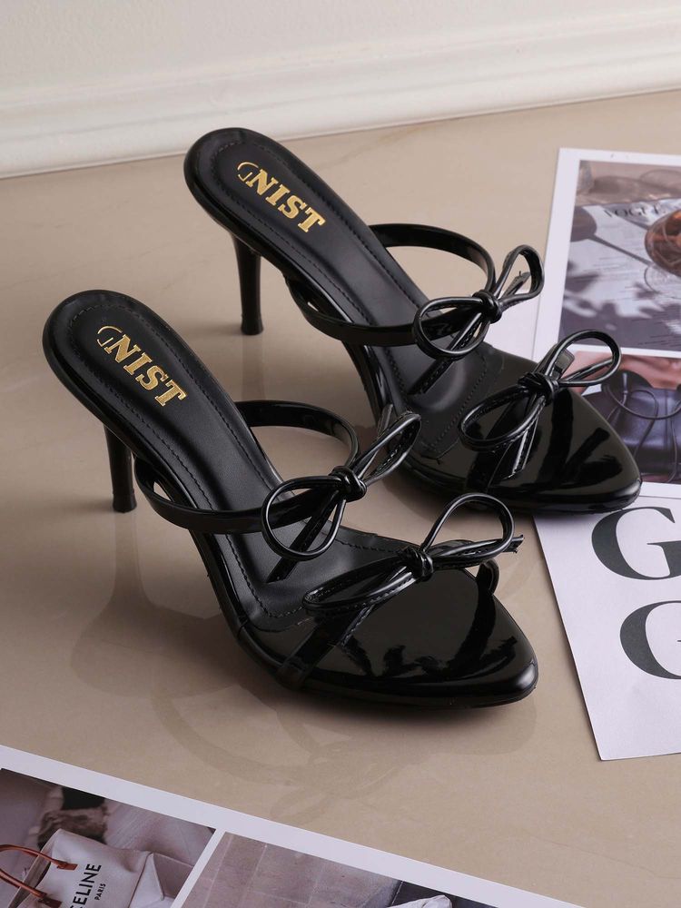 GNIST Double Bow Black Stilettos-picture-11