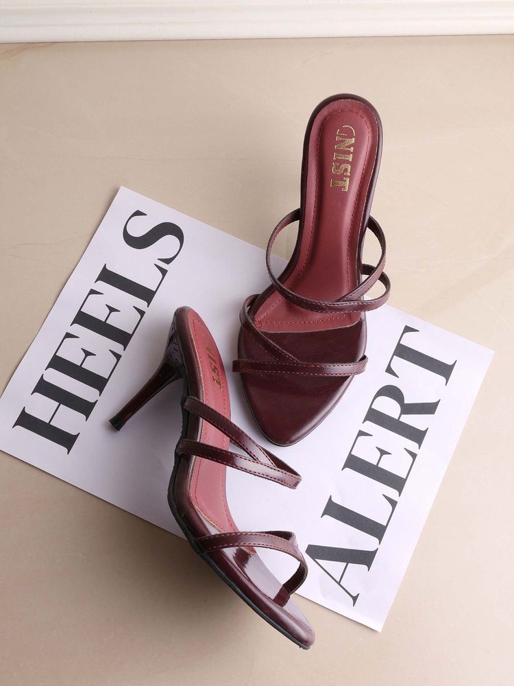 GNIST Classic Pointed Toe Cherry Maroon Stilettos-picture-38