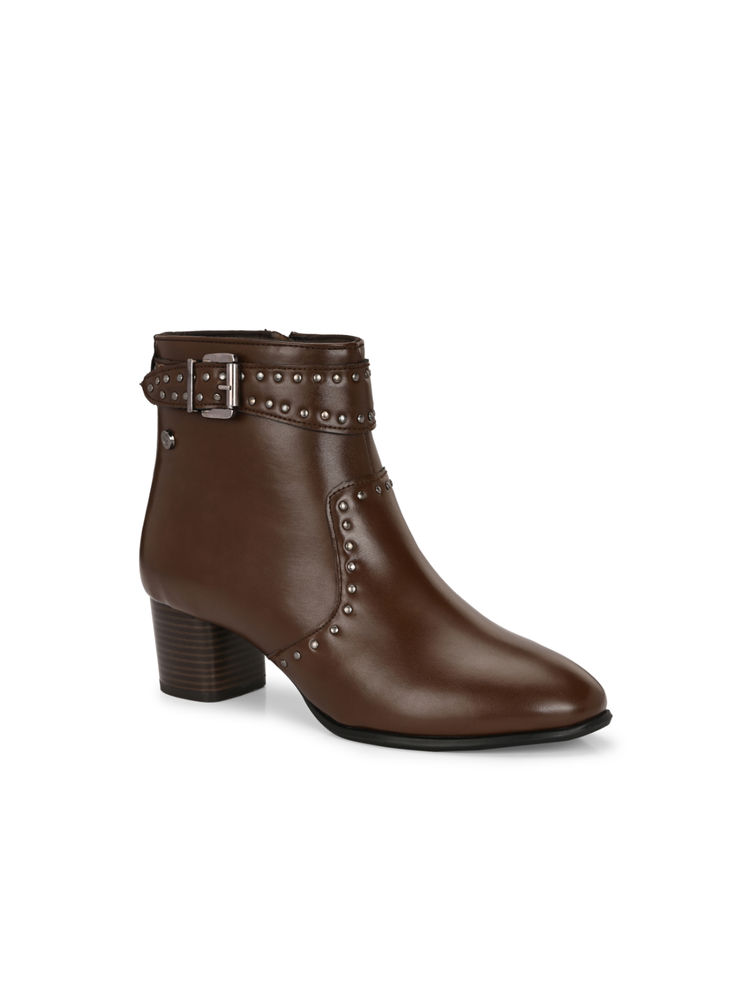 Delize Women Brown Mid Top Casual Boots-image-19