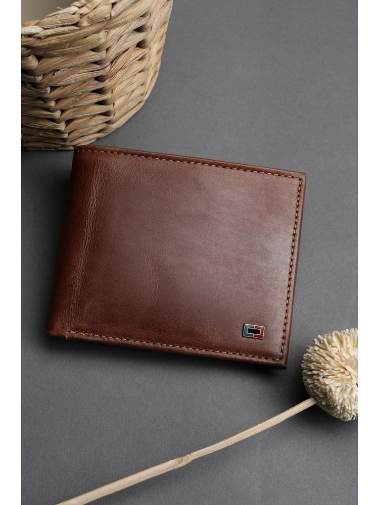 Peter England Men Brown Solid Genuine Leather Wallet-image-38