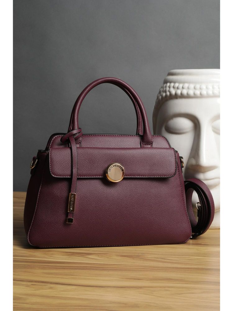 Van Heusen Women Purple Textured Casual Handbag With Detachable Strap-picture-12