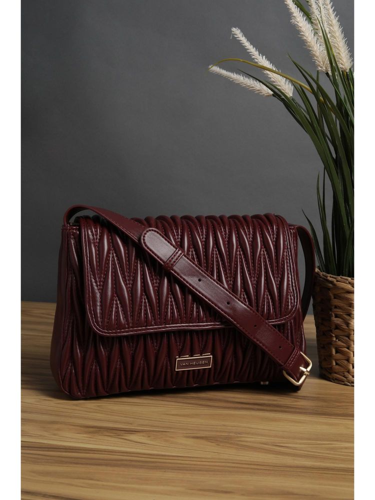Van Heusen Women Maroon Solid Casual Sling Bag-picture-20