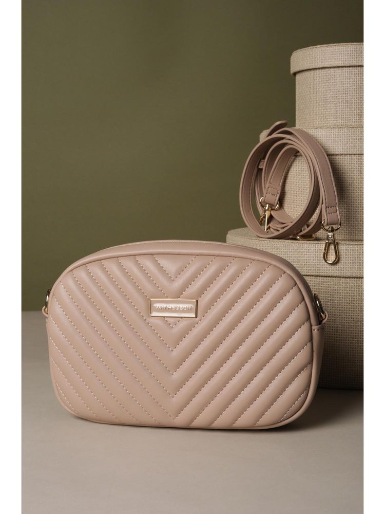 Van Heusen Women Beige Solid Casual Sling Bag With Detachable Strap-picture-28