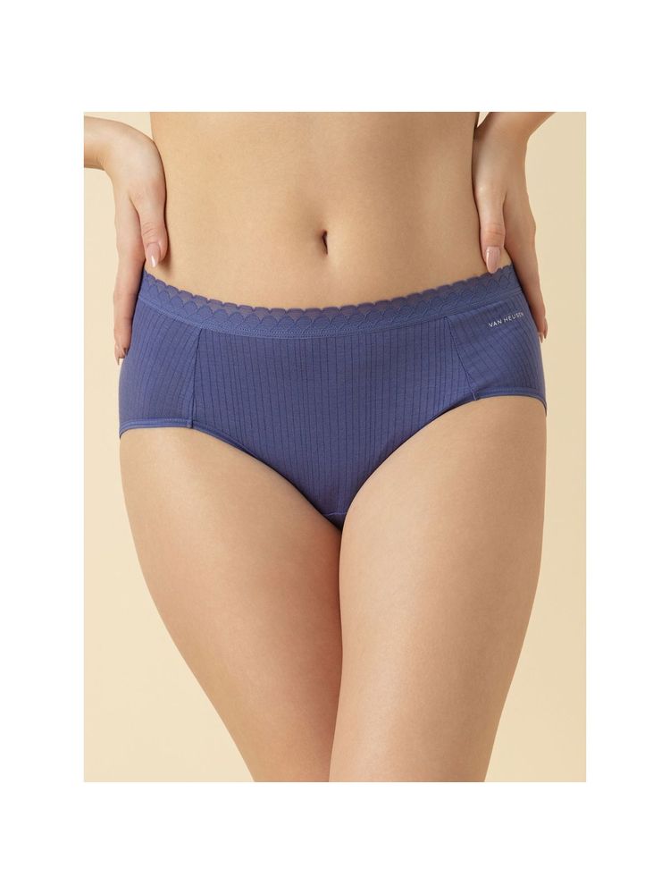 Van Heusen Woman Lingerie and Athleisure Solid Mid Rise Modal Hipster Panty - Blue-picture-25