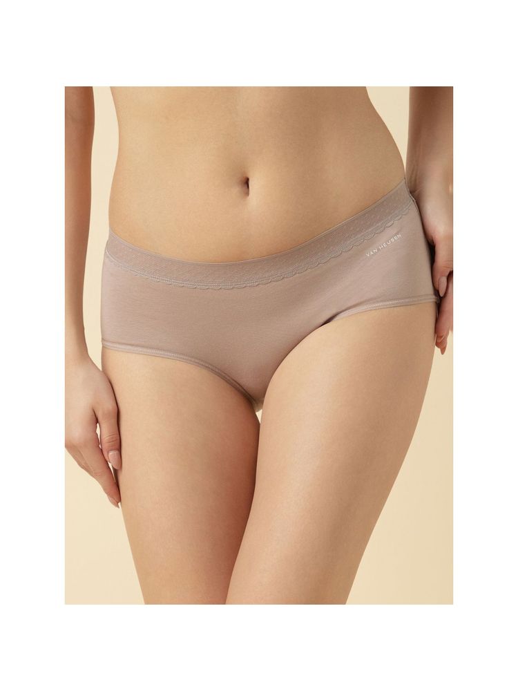 Van Heusen Woman Lingerie and Athleisure Cotton Mid Rise Full Coverage Hipster Panty - Beige-picture-13