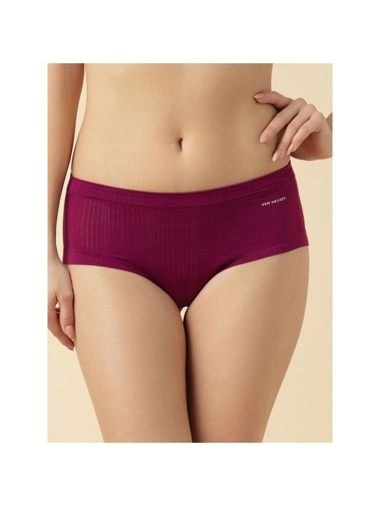 Van Heusen Woman Lingerie and Athleisure Solid Mid Rise Modal Hipster Panty - Wine-picture-14
