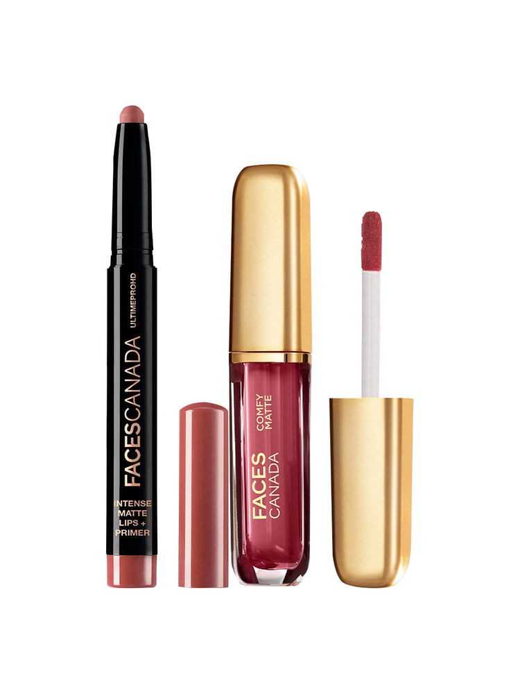 Faces Canada Lipstick Combo - HD Matte Natural Coco + Comfy Matte Fixed It For You