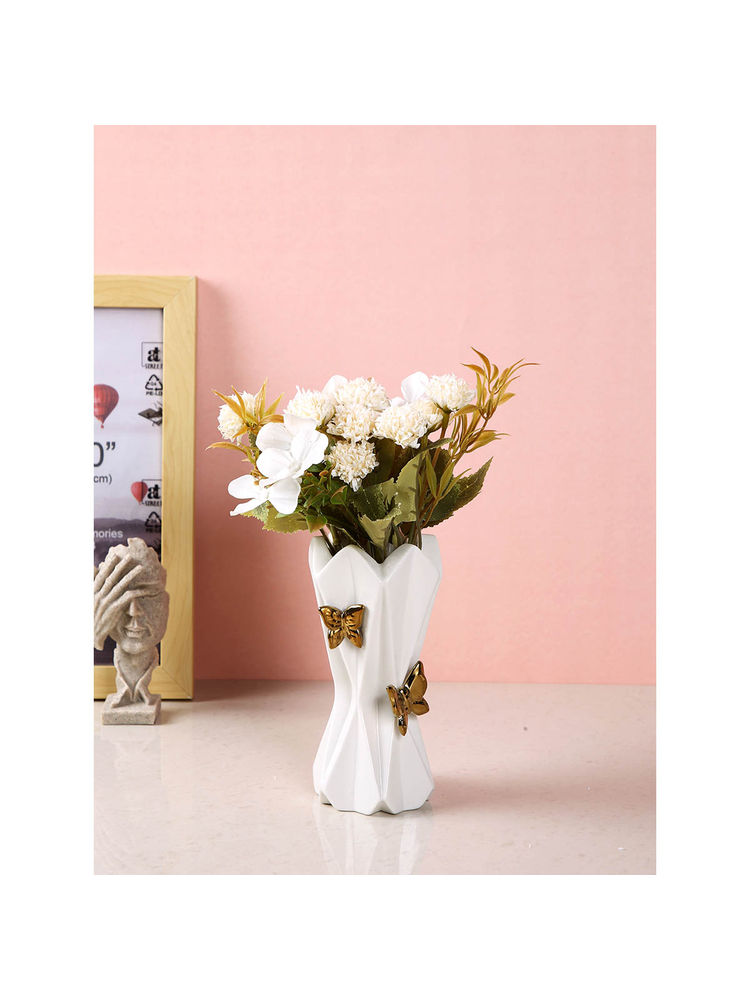 Tayhaa White Butterfly Bloom Sculpture Vase-picture-15