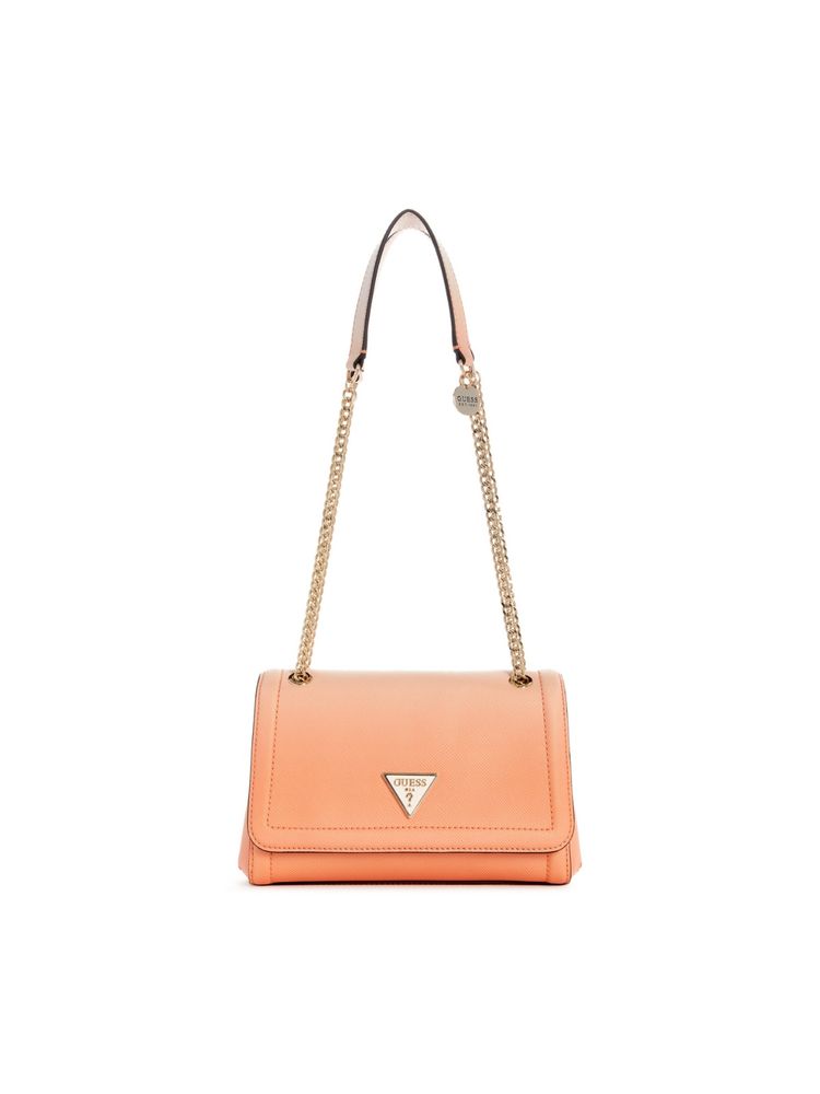 guess fashion Guess Orange Solid Noelle Convertible Crossbody Sling Bag With Detachable Strap-picture-21