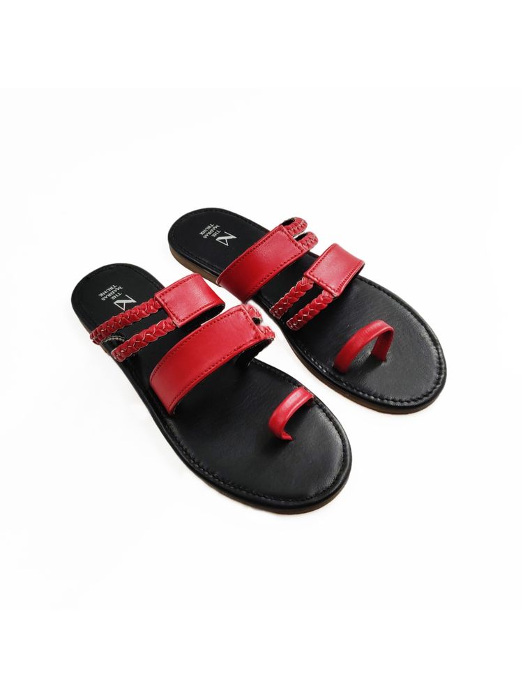 The Madras Trunk Black And Red Sandals-picture-19