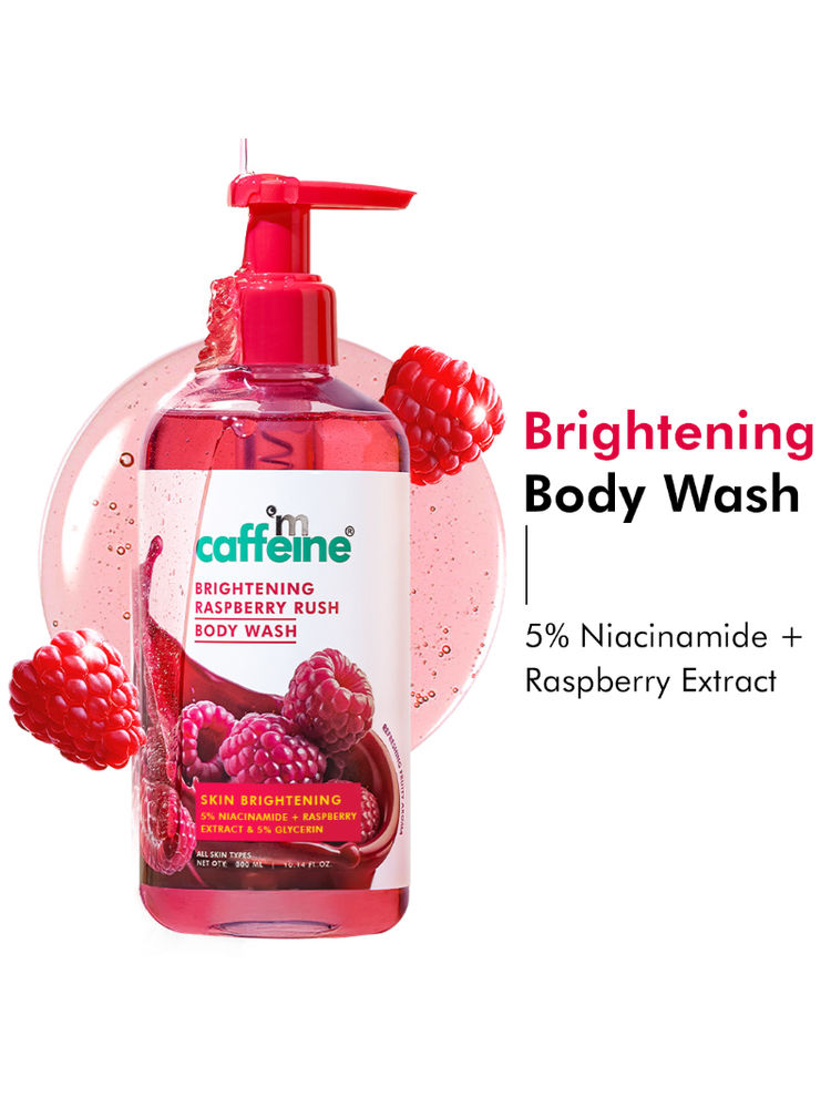 MCaffeine Brightening Body Wash 5% Niacinamide & Raspberry Boosts Glow, 5% Glycerine Softens Skin