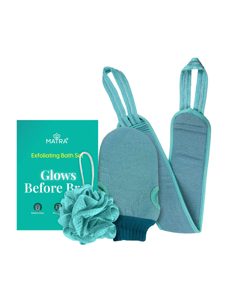 Matra Exfoliating Bath Set - Exfoliating Bath Glove , Loofah & Back Scrubber Belt-image-3