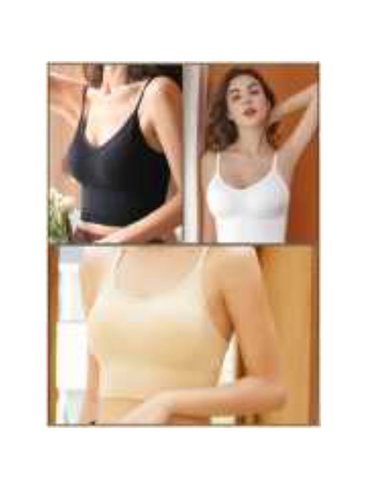 BRACHY Womens Removable Padded Sports Workout Bra Multi-Color (Pack of 3)-picture-18
