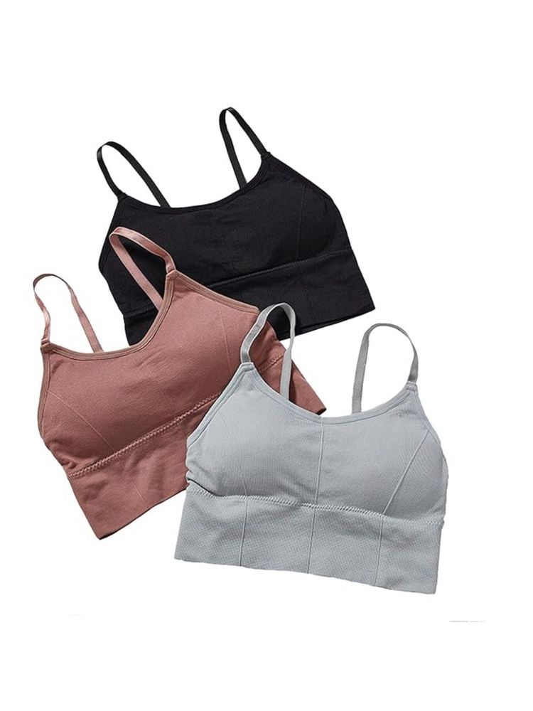 BRACHY Women Cotton Padded Bra Everyday Workout Bralette Multi-Color (Pack of 3)-picture-13